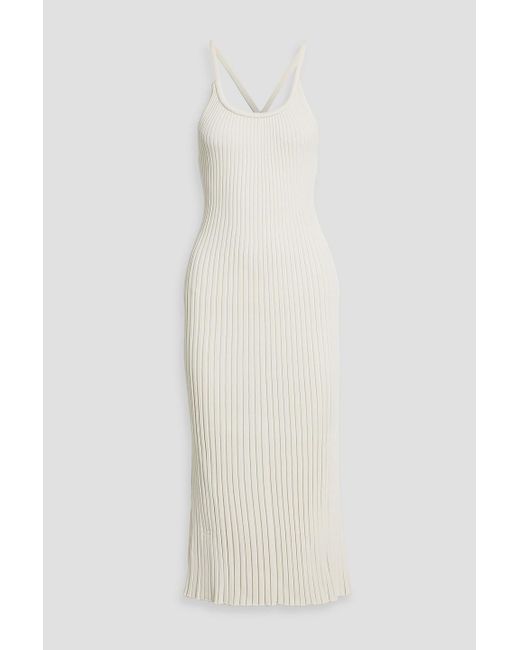 Proenza Schouler White Vida Ribbed-Knit Midi Dress