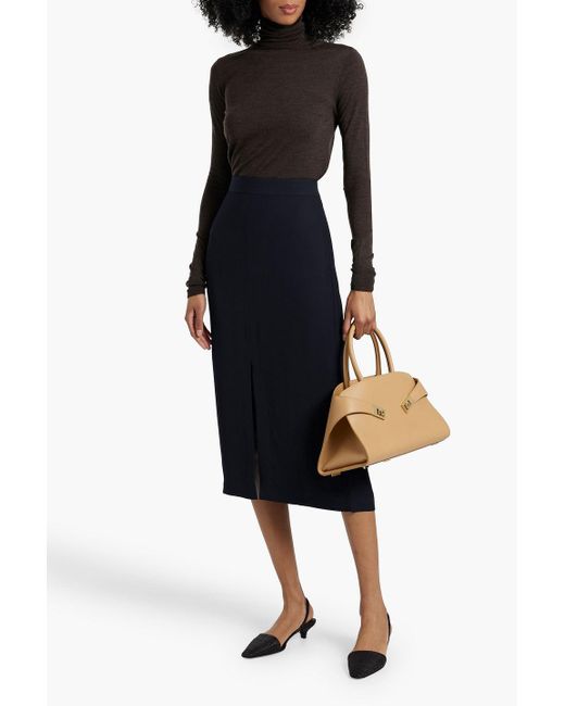 Totême  Blue Crepe Midi Skirt