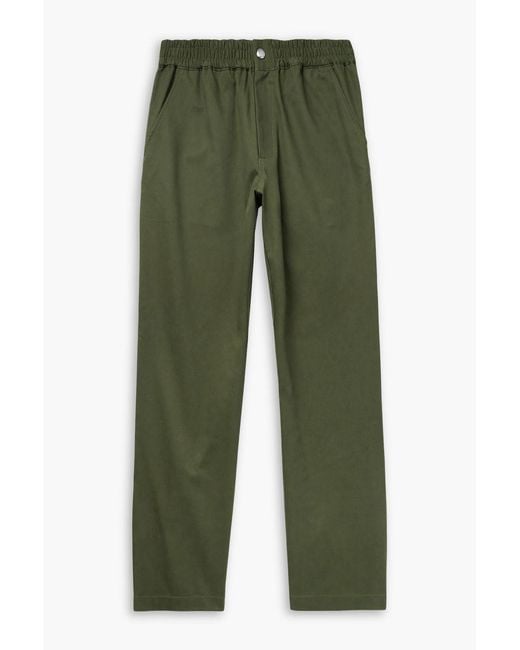 Maison Kitsuné Green Straight-Leg Cotton-Twill Pants for men