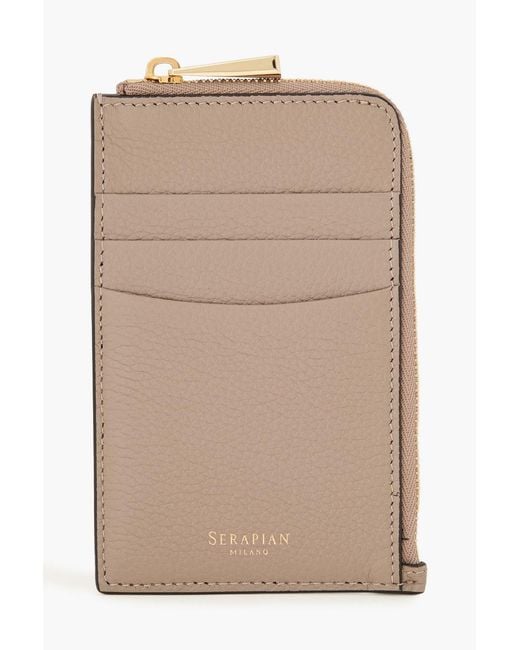 Serapian Natural Pebbled-Leather Cardholder