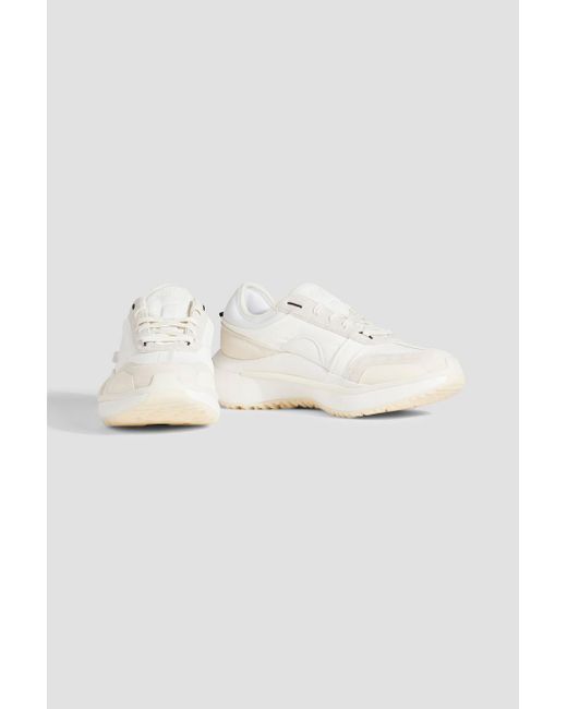 Y-3 White Ajatu Run Neoprene, Canvas And Suede Sneakers for men