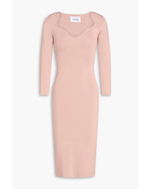 Galvan Pink Kaia Ponte Midi Dress