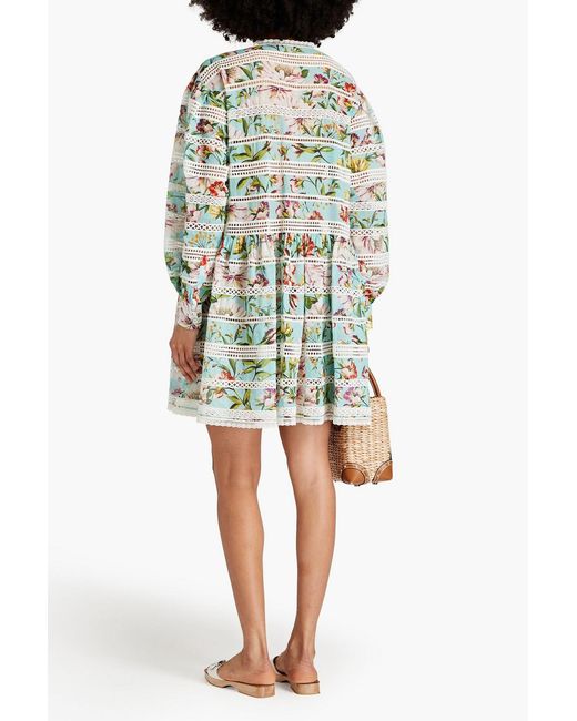 Dolce & Gabbana Blue Floral-print Cotton Shirt Dress