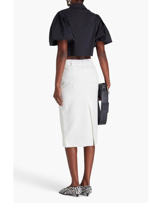 Jacquemus White Caraco bleistiftrock aus canvas mit gürtel