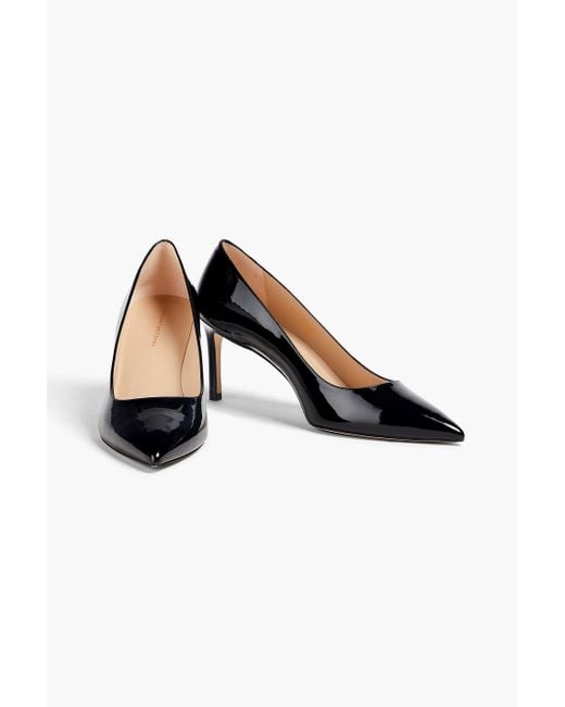 Stuart Weitzman Black Leigh Patent-Leather Pumps