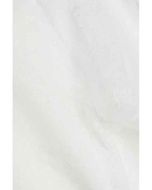 Maje White Stretch-lace Turtleneck Top