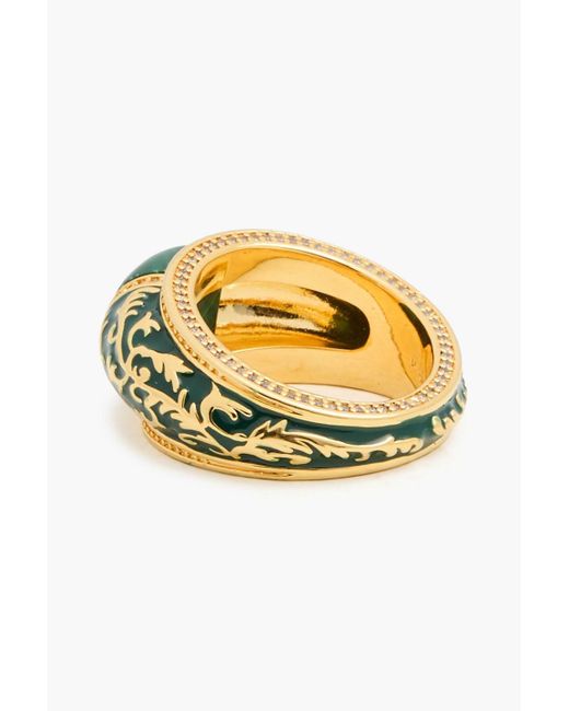 Zimmermann Green Tone, Crystal, Enamel And Stone Ring