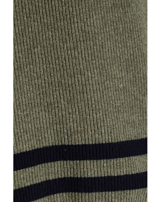 Maison Margiela Green Striped Ribbed Wool Sweater for men