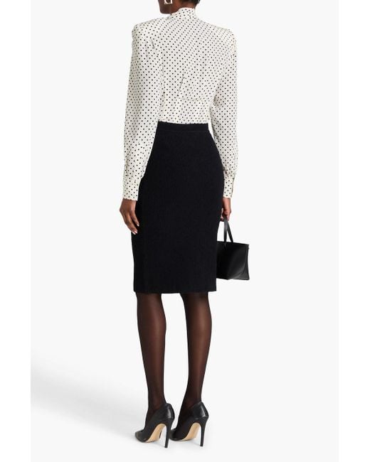 Wardrobe NYC Black Brushed Ribbed Cotton-Blend Skirt