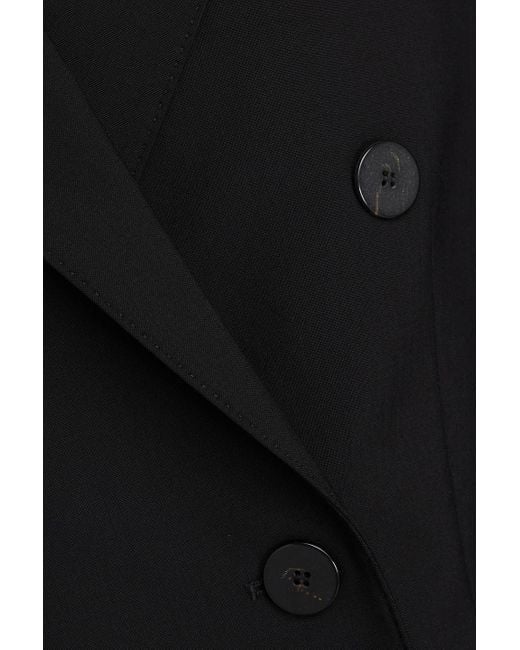 Theory Black Double-breasted Wool-blend Blazer