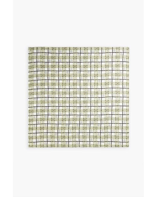 Shrimps White Florence Checked Silk-twill Scarf