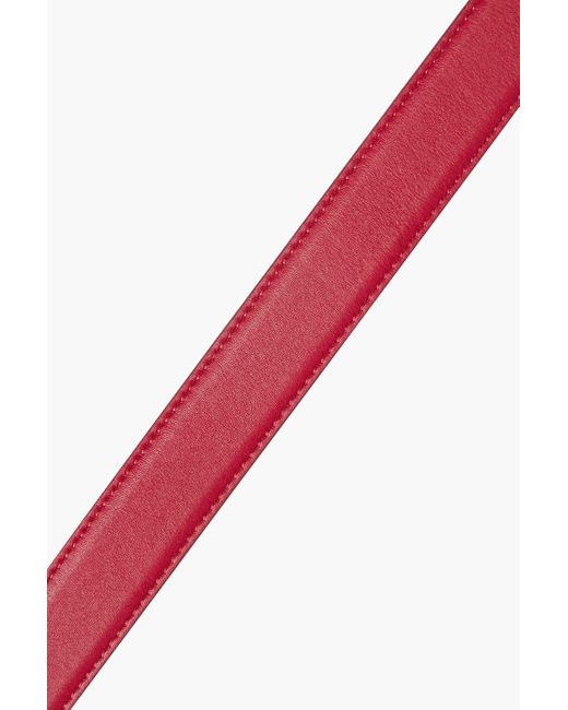 Dolce & Gabbana Red Embellished Leather Belt