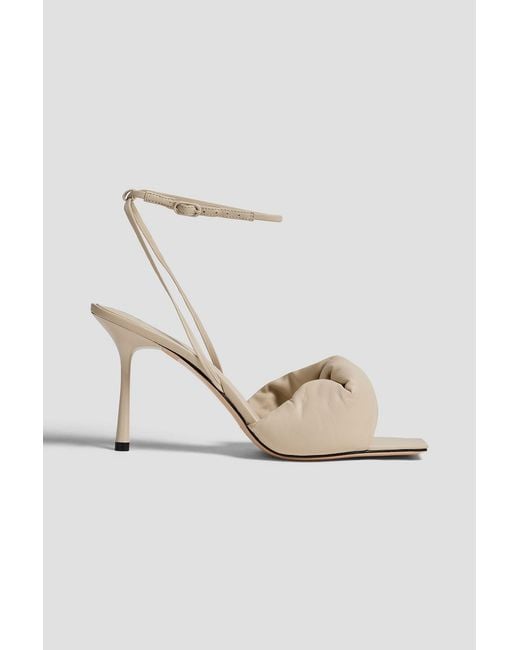 STUDIO AMELIA White 90 Twisted Padded Leather Sandals
