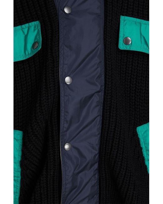 Isabel Marant Black Darius Shell-trimmed Ribbed Wool-blend Jacket for men