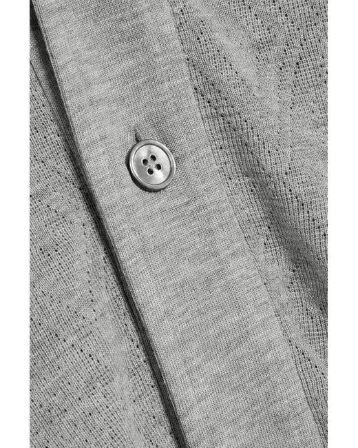 Officine Generale Gray Jacquard-Knit Lyocell And Cotton-Blend Cardigan for men