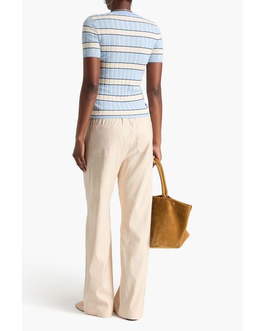 Rag & Bone Natural Logan Linen-Blend Wide-Leg Pants