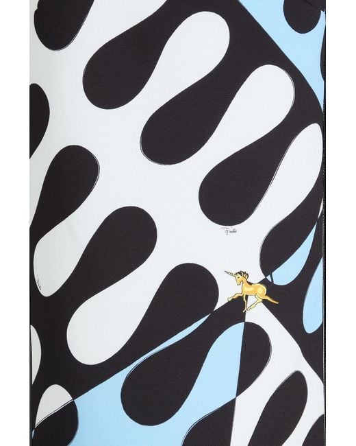 Emilio Pucci Black Printed Crepe Mini Dress