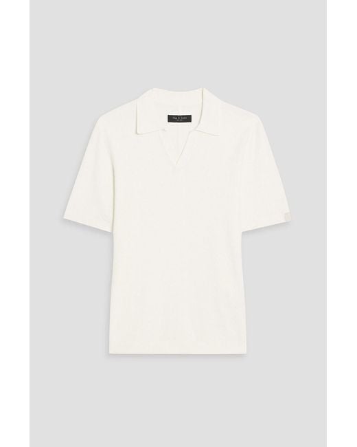 Rag & Bone Natural Johnny Herringbone Terry Polo Shirt for men