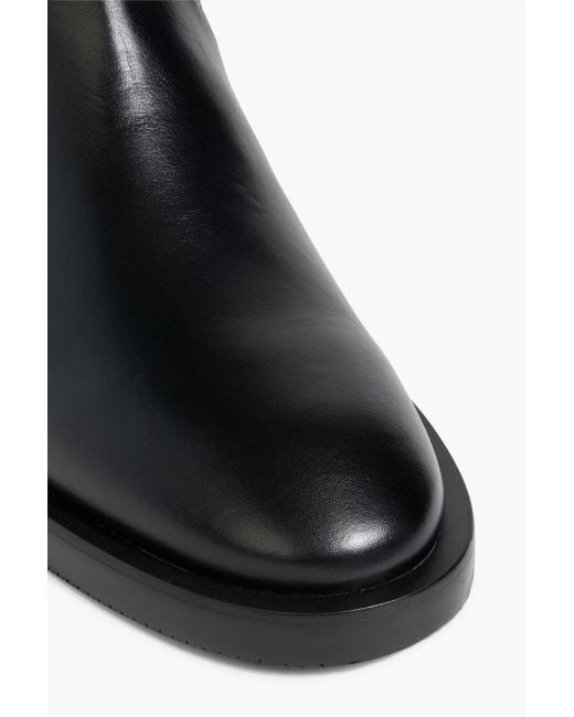 Stuart Weitzman Black Lenora Leather Knee Boots