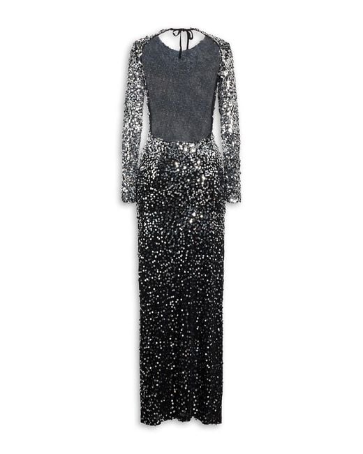 Rabanne Gray Cutout Sequined Stretch-jersey Gown