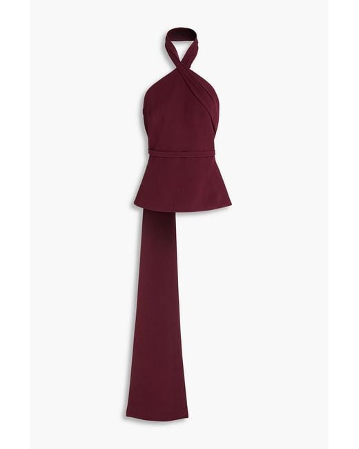 Safiyaa Red Odele Draped Crepe Top