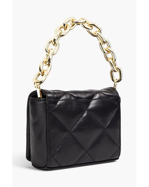 Stand Studio Black Hestia Quilted Leather Tote