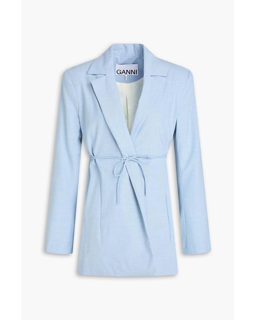 Ganni Blue Woven Blazer