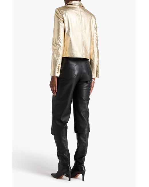 Veronica Beard Natural Imagen Leather Jacket