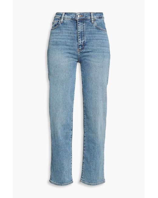 FRAME Blue Le Sleek Straight High-Rise Straight-Leg Jeans