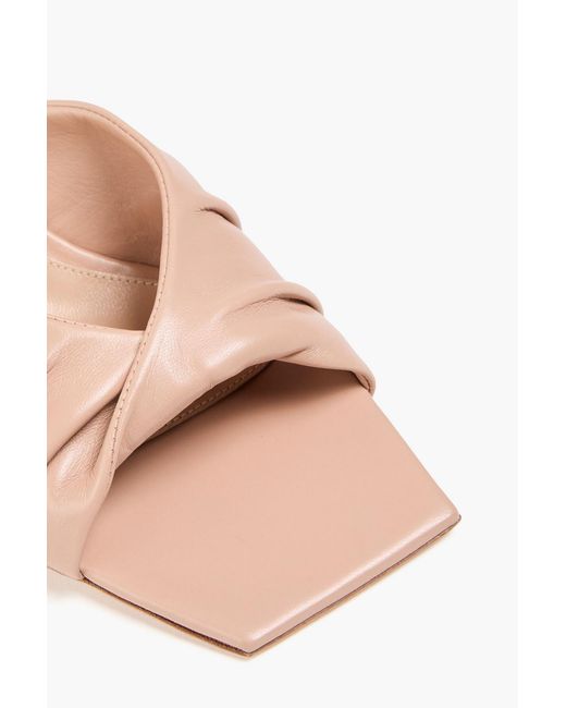 Gianvito Rossi Pink Selene 55 Twisted Leather Mules