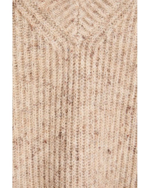 Brunello Cucinelli Natural Pullover aus einer wollmischung mit zierperlen