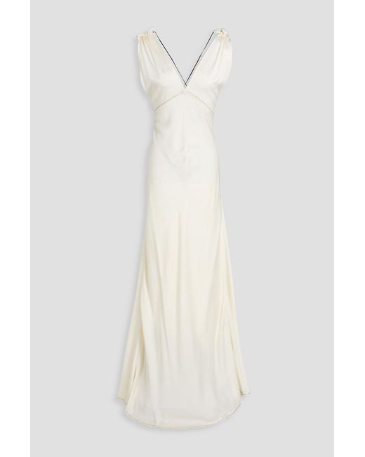 Victoria Beckham White Satin-Crepe Gown