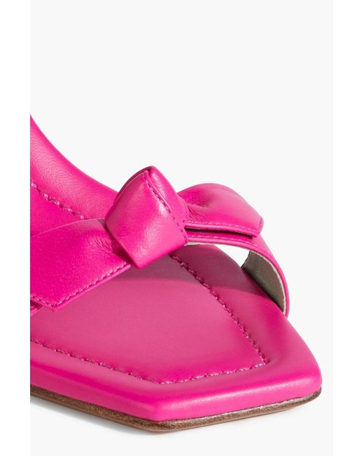 Alexandre Birman Pink Clarita Bow-detailed Leather Sandals