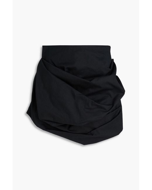 Magda Butrym Black Draped Cotton Mini Skirt