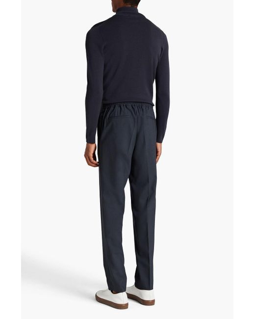 Sandro Blue Tapered Wool-blend Pants for men