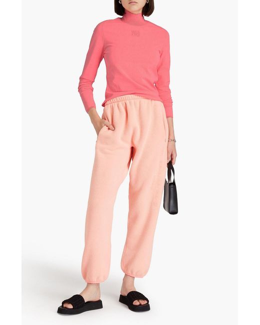 T By Alexander Wang Pink Stretch-jersey Turtleneck Top