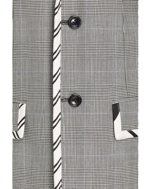 Thom Browne Gray Prince Of Wales Checked Wool Coat