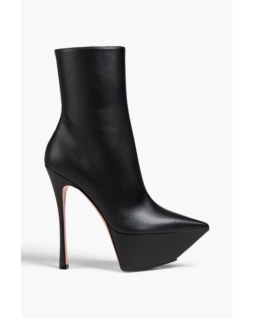 AMINA MUADDI Black Yigit Leather Platform Ankle Boots