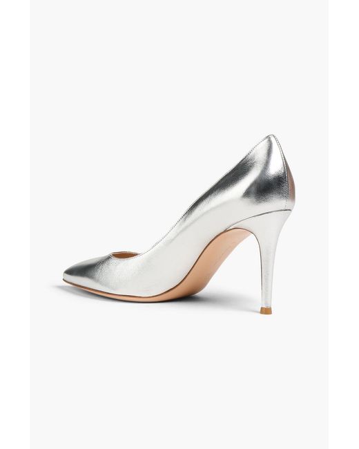 Gianvito Rossi Metallic Gianvito 85 Leather Pumps
