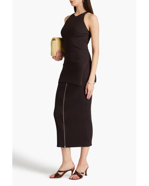 Nanushka Black Ribbed-knit Top