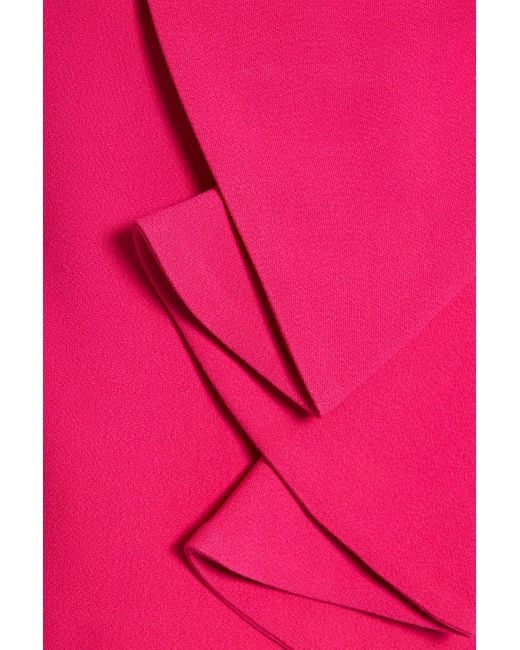 RED Valentino Pink Skirt-Effect Bow-Detailed Crepe Shorts