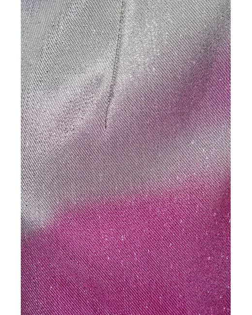 Area Purple Crystal-embellished Metallic Twill Mini Dress