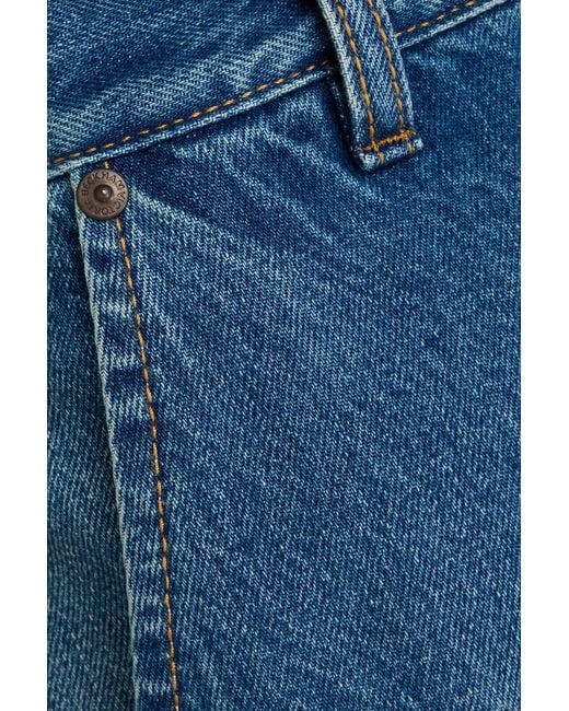 Victoria Beckham Blue Faded Mid-Rise Barrel-Leg Jeans