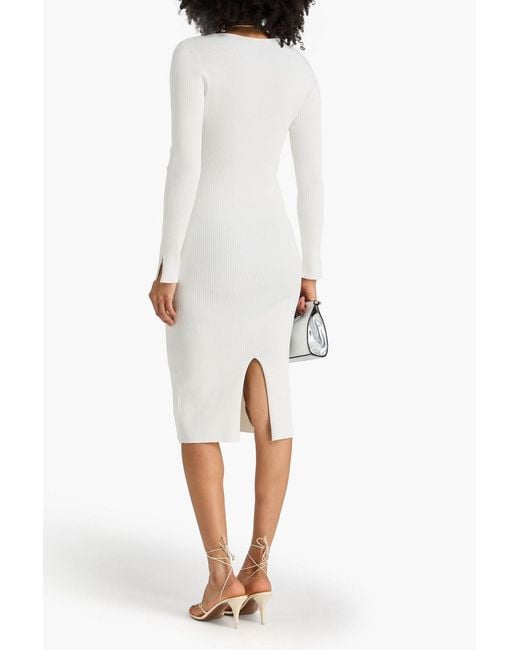 Jonathan Simkhai White Ribbed-knit Midi Dress