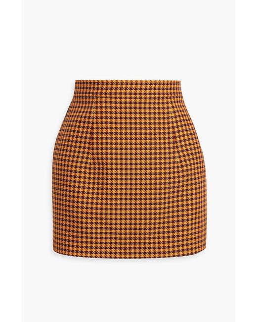 Marni Brown Houndstooth Tweed Mini Skirt