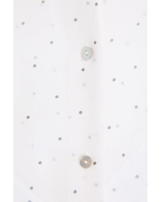 Vince White Hemd aus seiden-georgette mit polka-dots