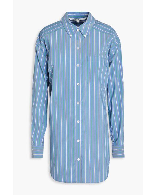 Veronica Beard Blue Lloyd Striped Poplin Shirt