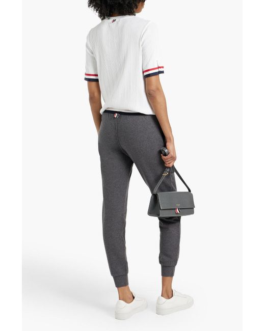 Thom Browne Gray French Cotton-terry Track Pants