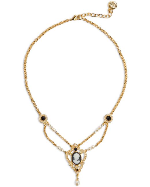 Ben-Amun Metallic Gold-tone, Stone And Faux Pearl Necklace
