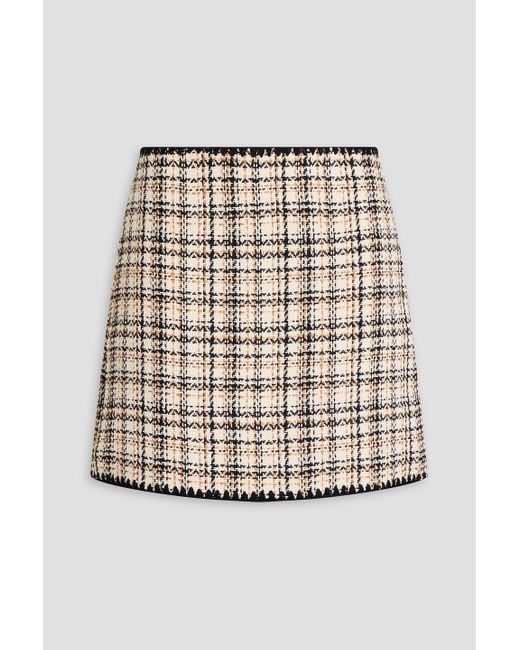 Veronica Beard White Ohemia Checked Cotton-blend Tweed Mini Skirt